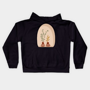 Potteries And Leaves On The Window Kids Hoodie